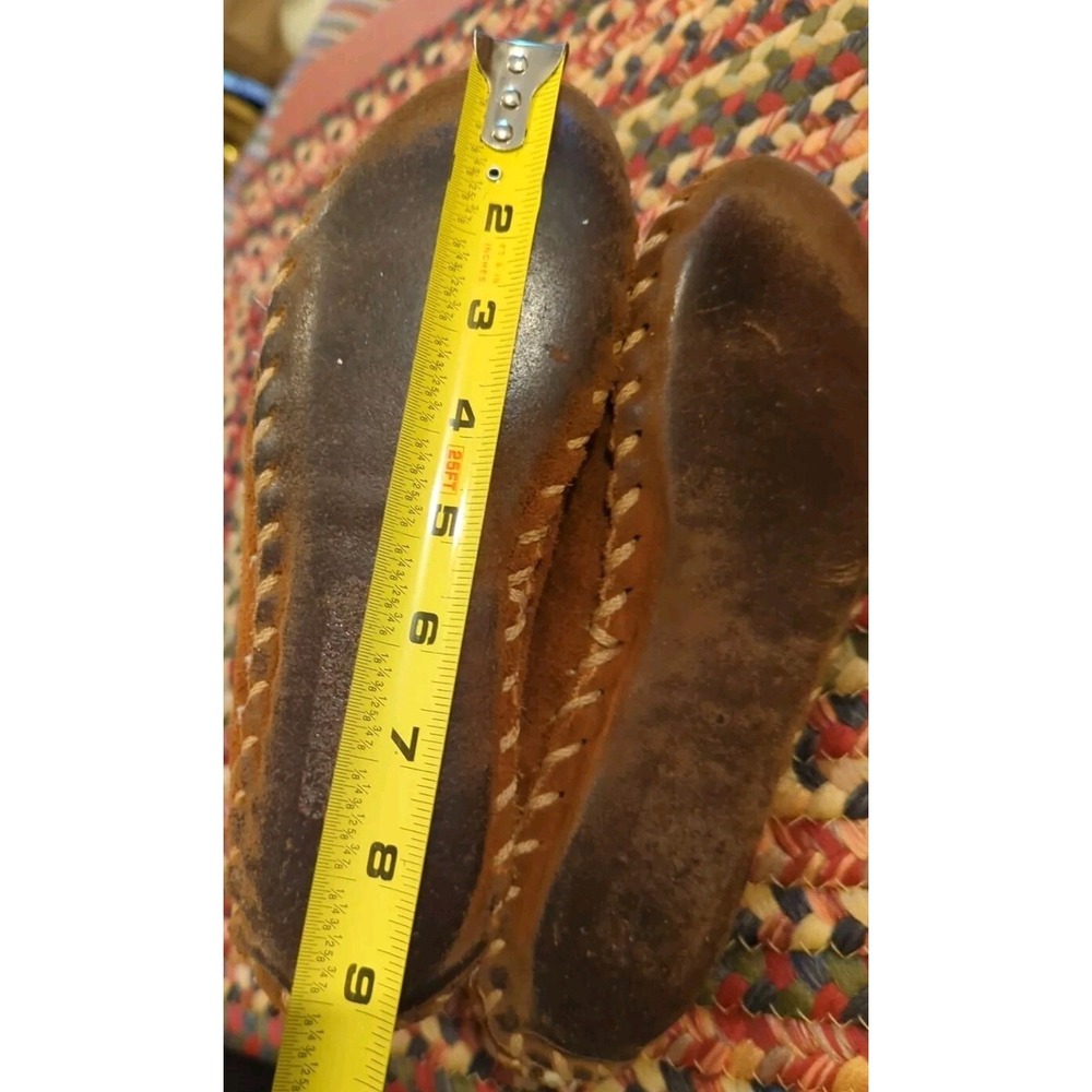 Vintage Brown Suede Leather Moccasin Bootie Slippers Women's SEE PHOTOS FOR SIZE - Picture 8 of 10